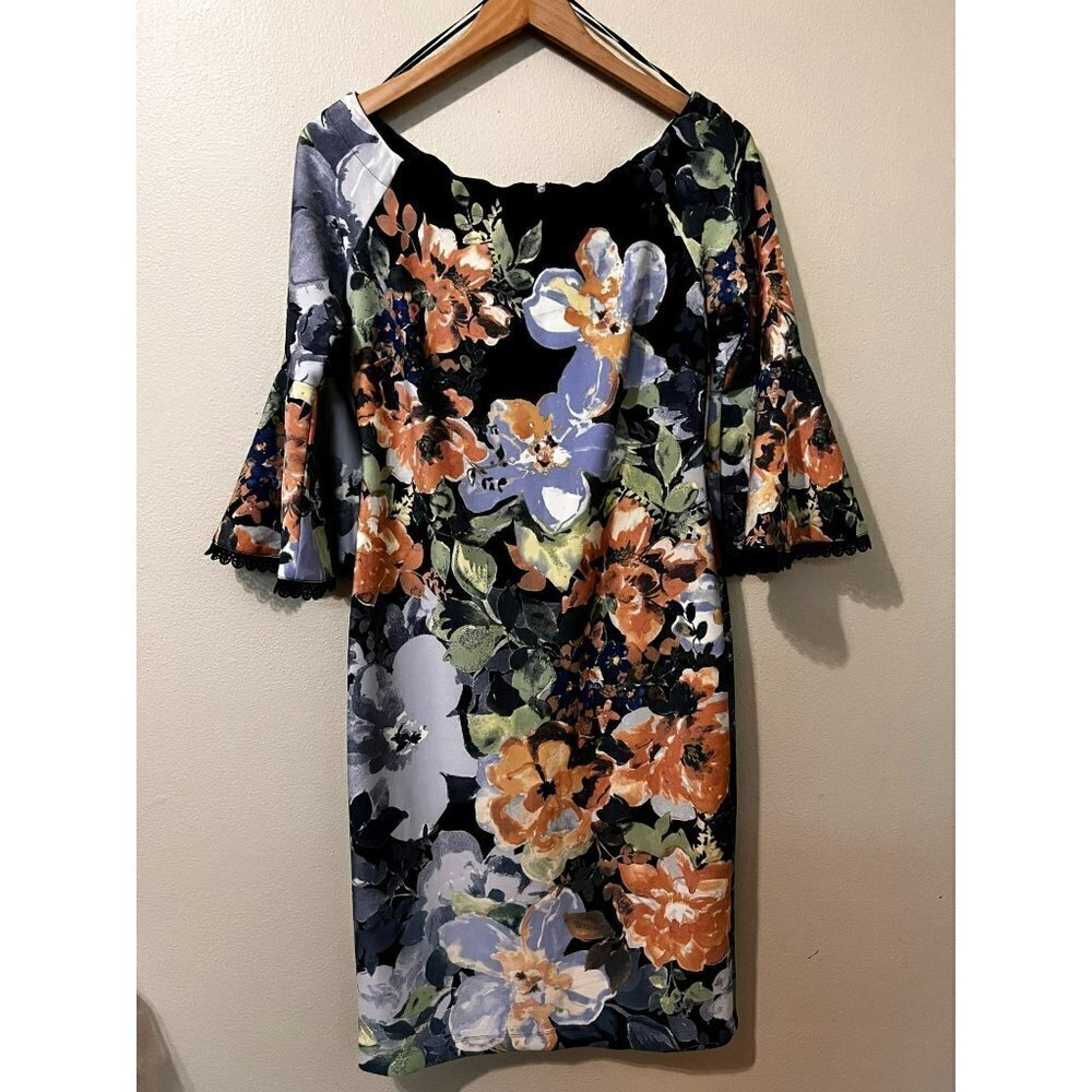 NWT Women's Danny & Nicole Black Floral Dress size 8 [NEW!]